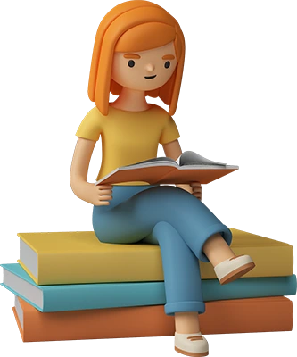 Student reading book illustration Pk Learnings